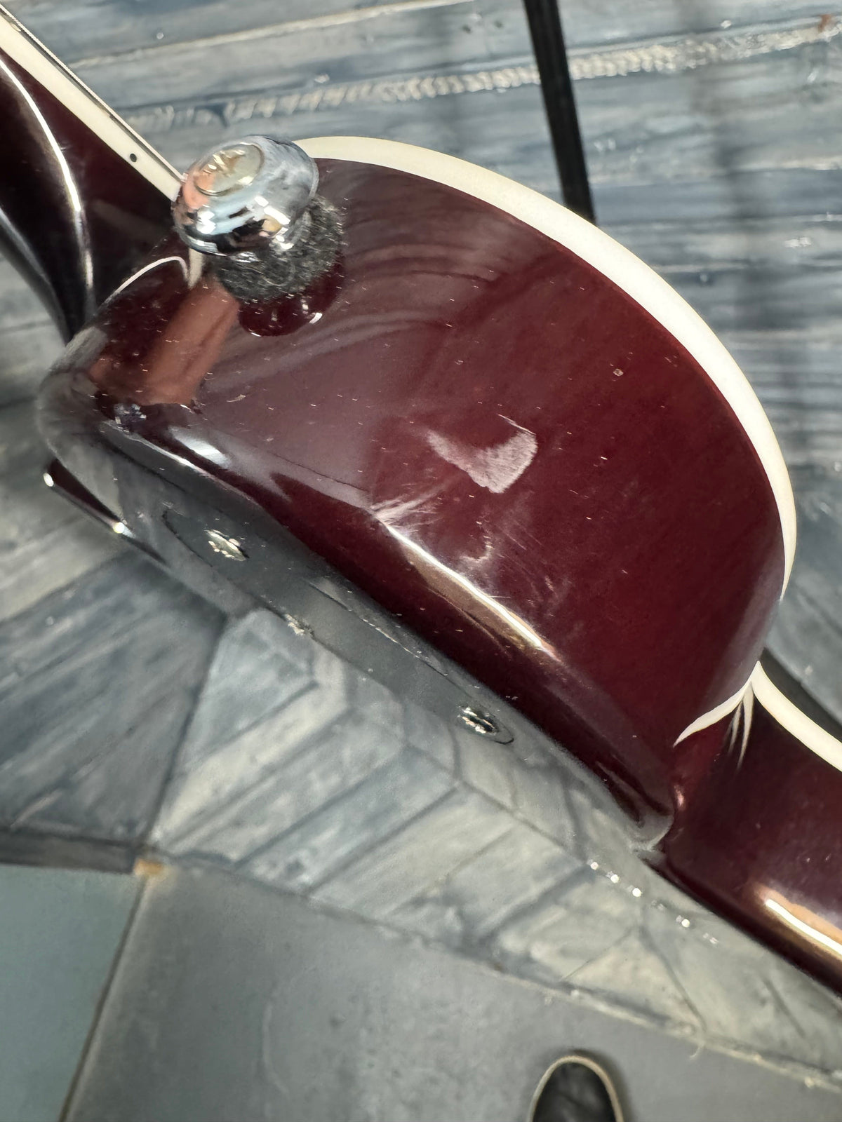 This is a photo of the back of the guitar.