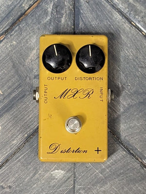 Used MXR Distortion+ Script Effect Pedal view of top