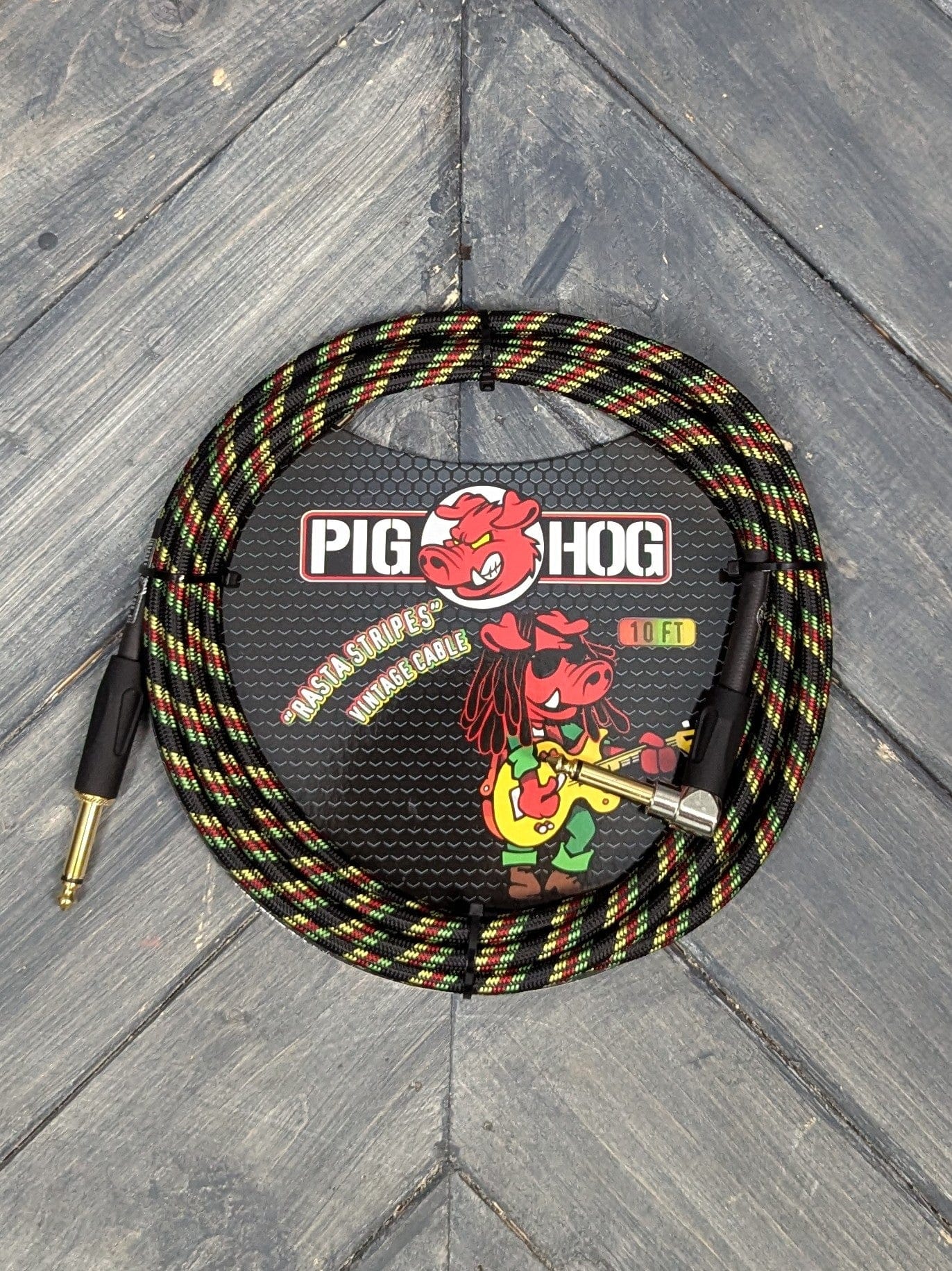 Cable Rasta Pig Hog Rasta PCH10RAR 10ft Straight to Right Angle Instrument Cable ...