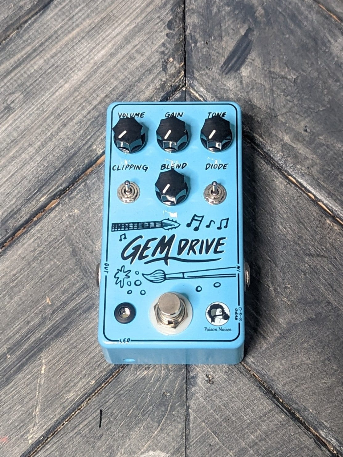Poison Noises GEM Drive top of the pedal