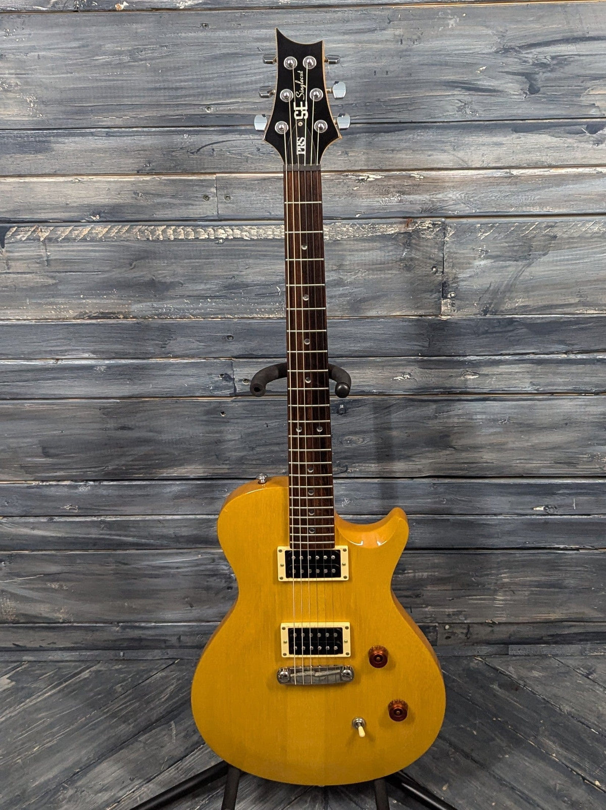 Used PRS SE Singlecut Korina full view of the guitar