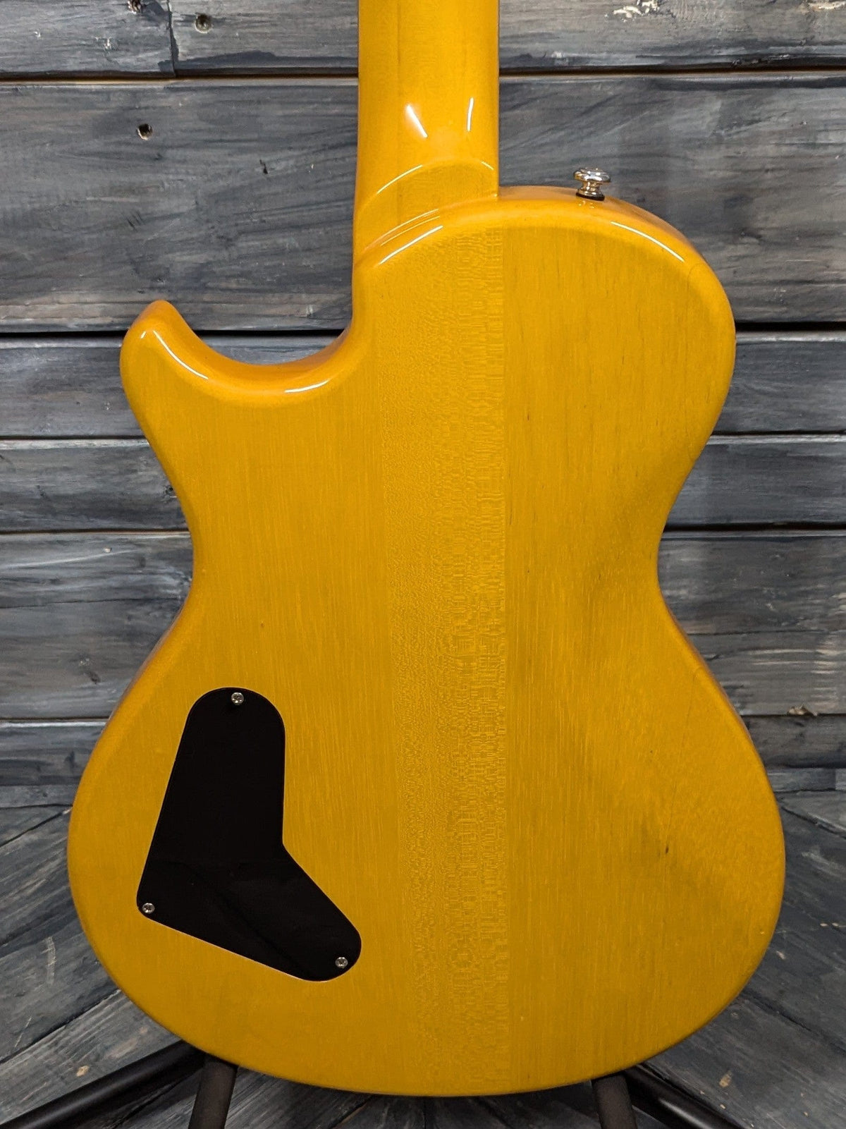 Used PRS SE Singlecut Korina close up of the back of the body