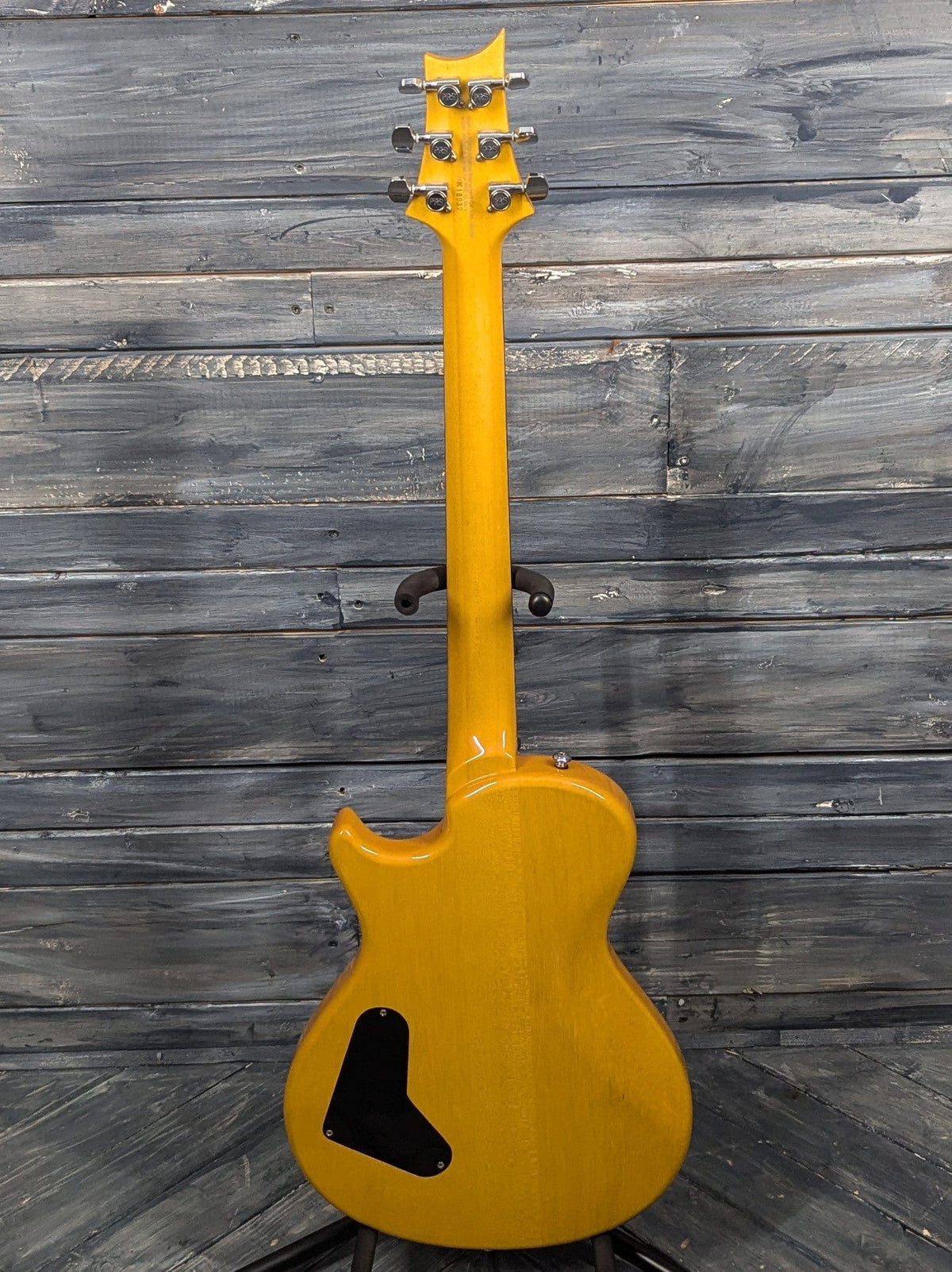 Used PRS SE Singlecut Korina full view of the back of the guitar