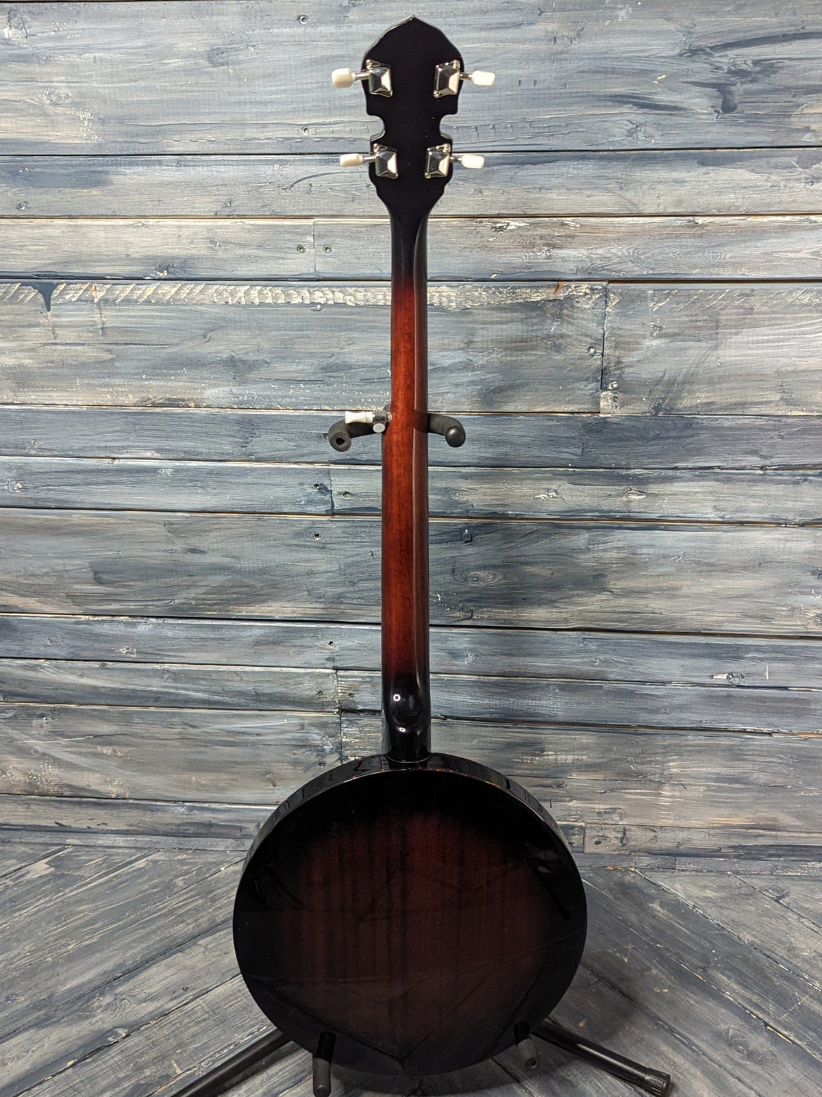 Savannah Left Handed SB-100L full view of back of banjo