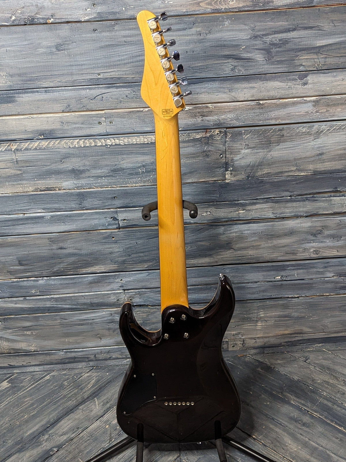 Used Schecter 7-String full view of the back