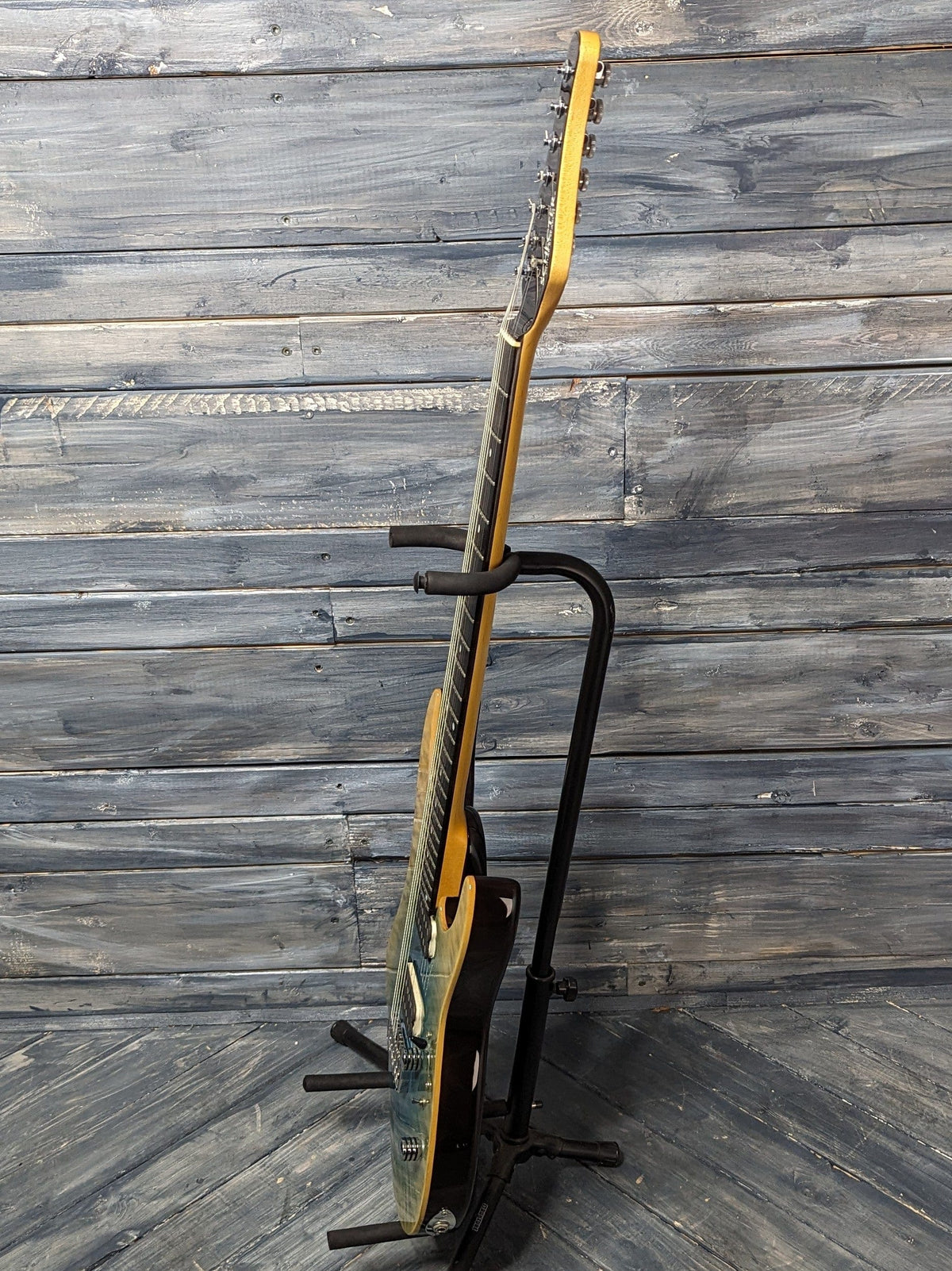 Used Schecter 7-String full treble side view of the guitar