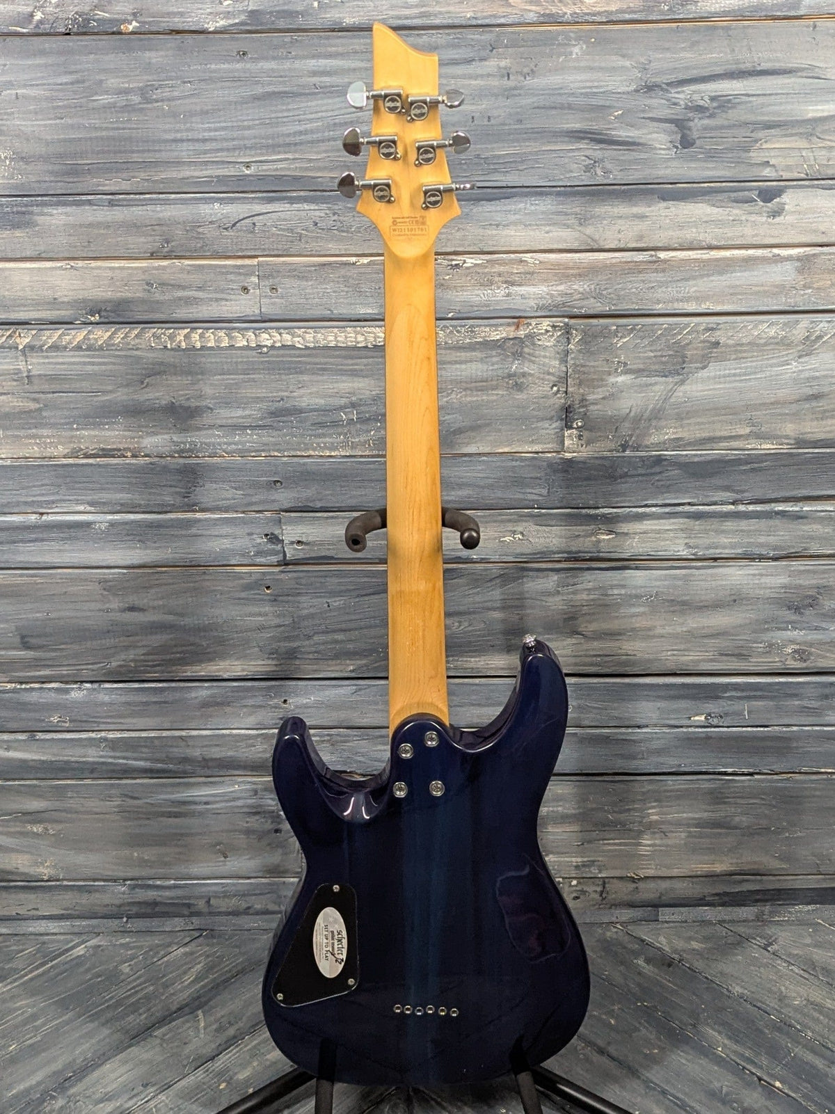 Used Schecter C-6 Plus full view of the back of the guitar