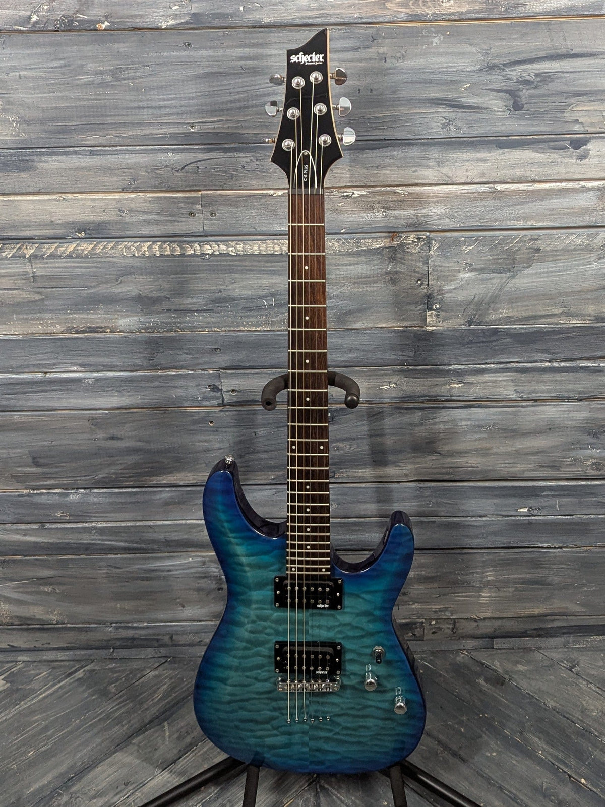 Used Schecter C-6 Plus full view of the guitar