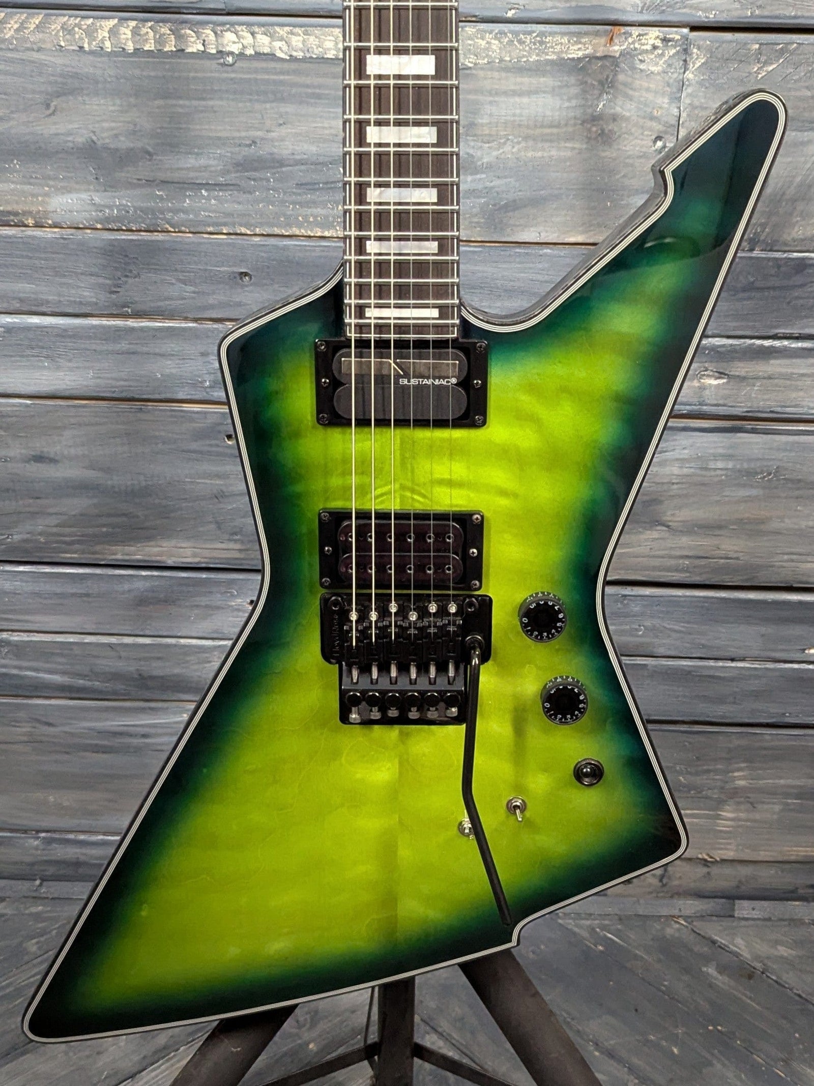 Used Schecter E-1 FR S close up of the body