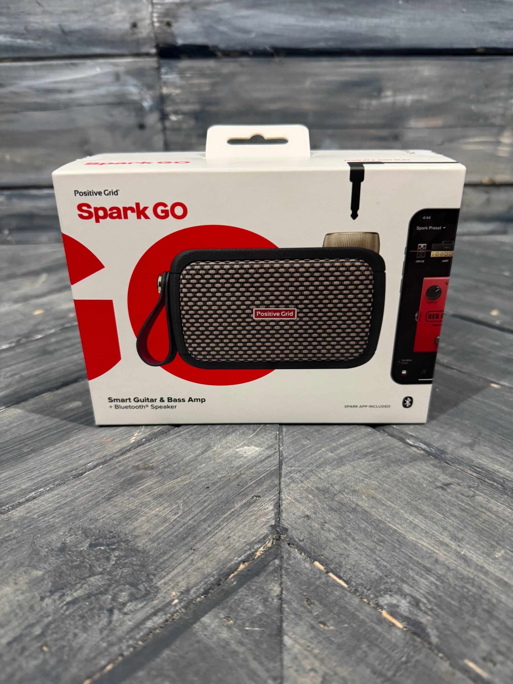 Spark-Go product packaging on a textured gray surface