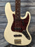 Used Squier Jazz Bass close up of the body