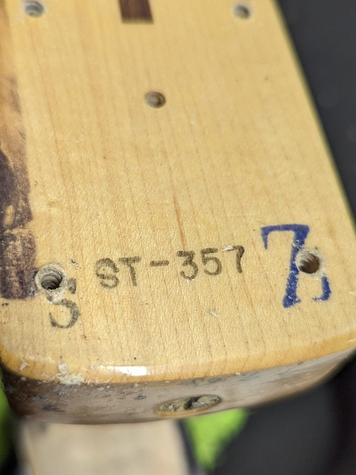 Used Squier Stratocaster part number on the neck - ST-357
