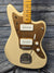 Used Squier 40th Anniversary Jazzmaster closeup of the body of guitar