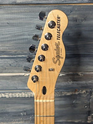 Used Squier Affinity Telecaster front of the headstock
