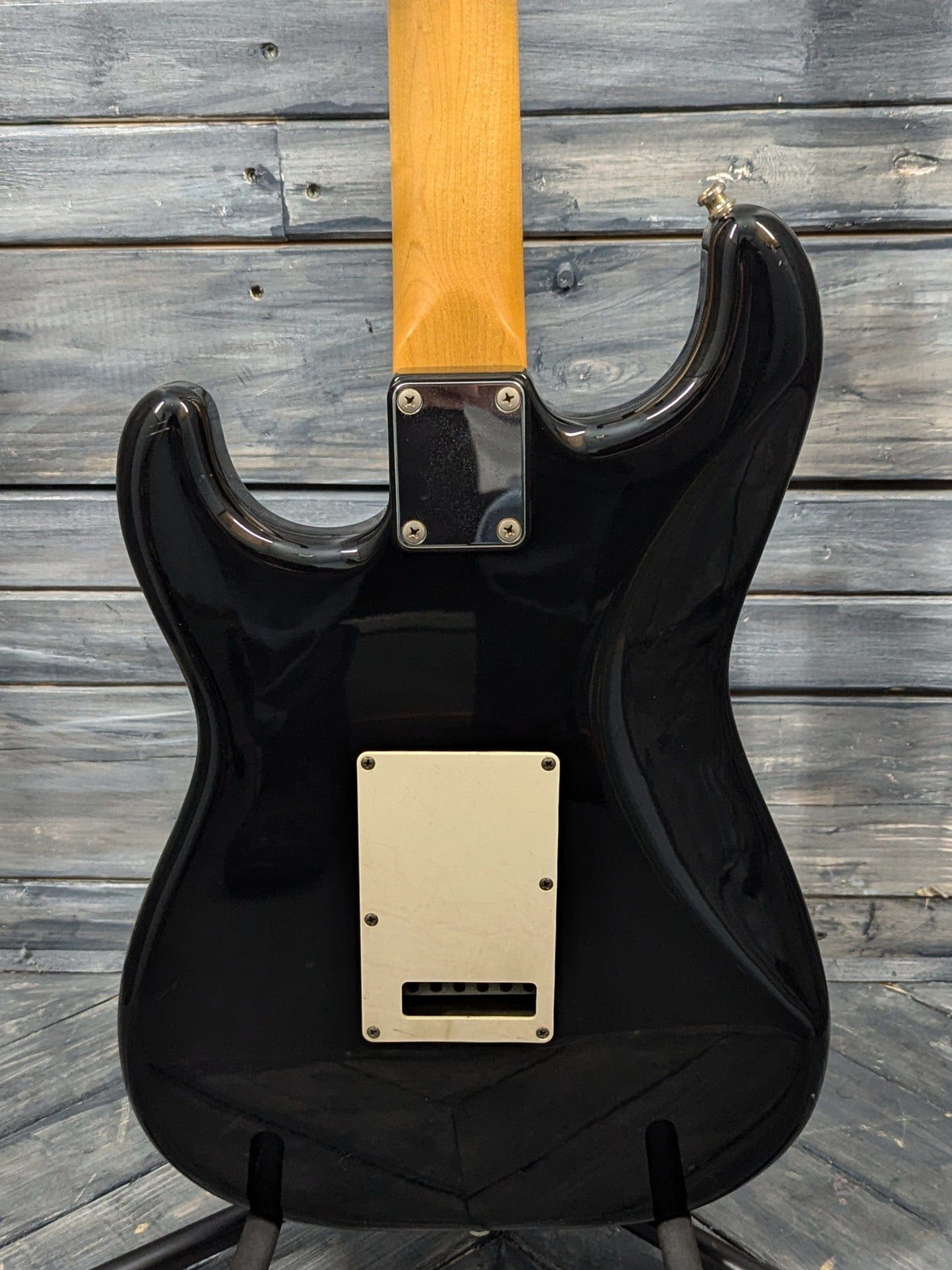 Used Squier close up of the back of the body