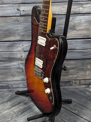 Used Squier Jagmaster treble side view of the body