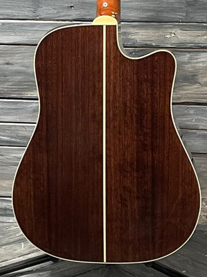 Takamine Left Handed GD51CE-NAT close up of the back of the body