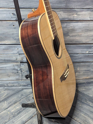 Takamine Left Handed GY93ELH treble side view of the body