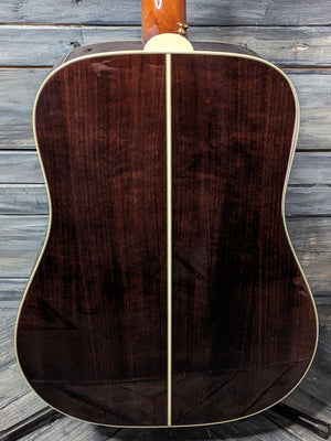 Takamine Left Handed GD51 close up of the back of the guitar