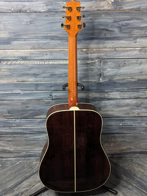 Takamine Left Handed GD51 full view of the back of the guitar