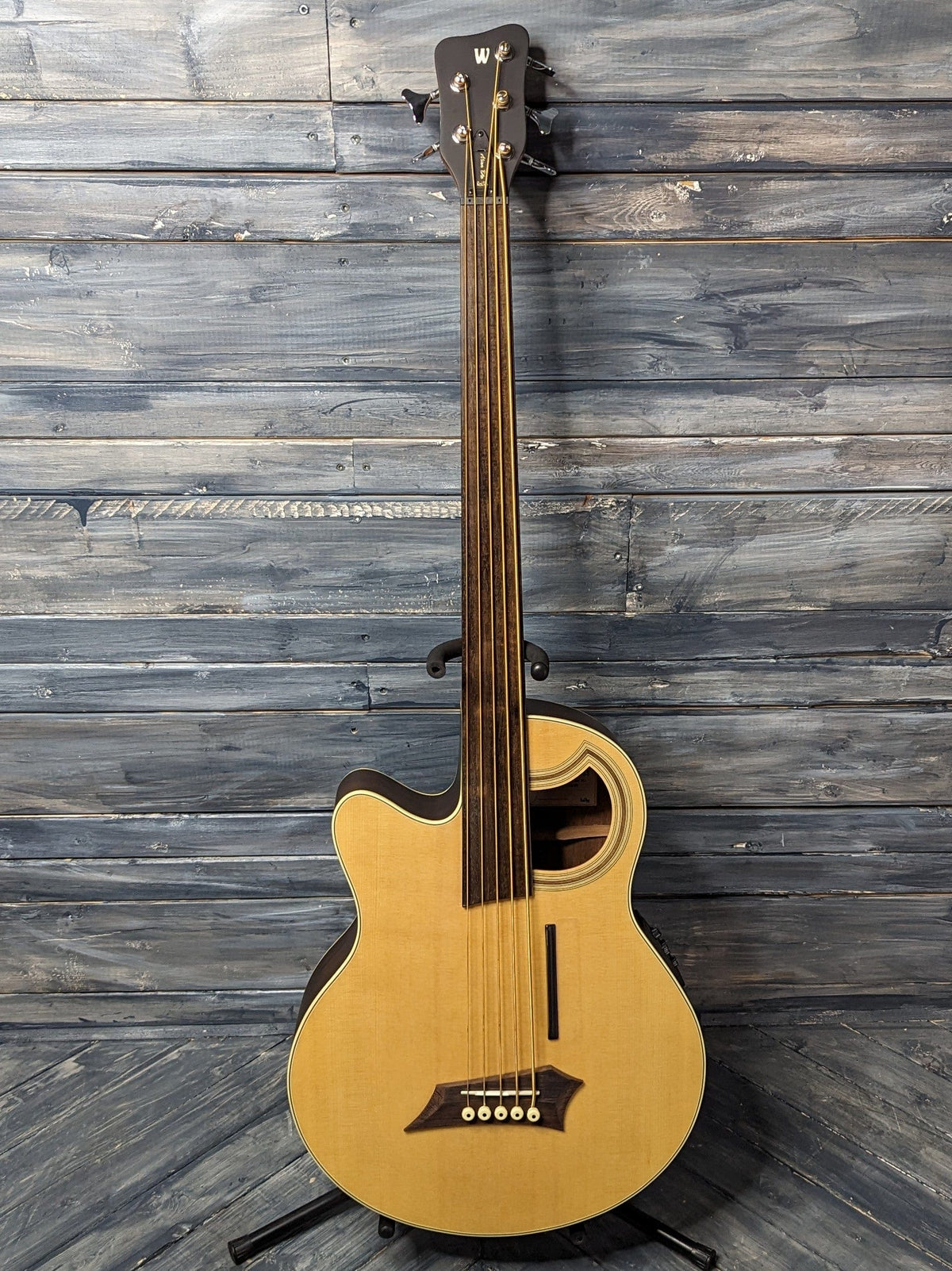 Warwick RockBass Left Handed full view of the bass guitar