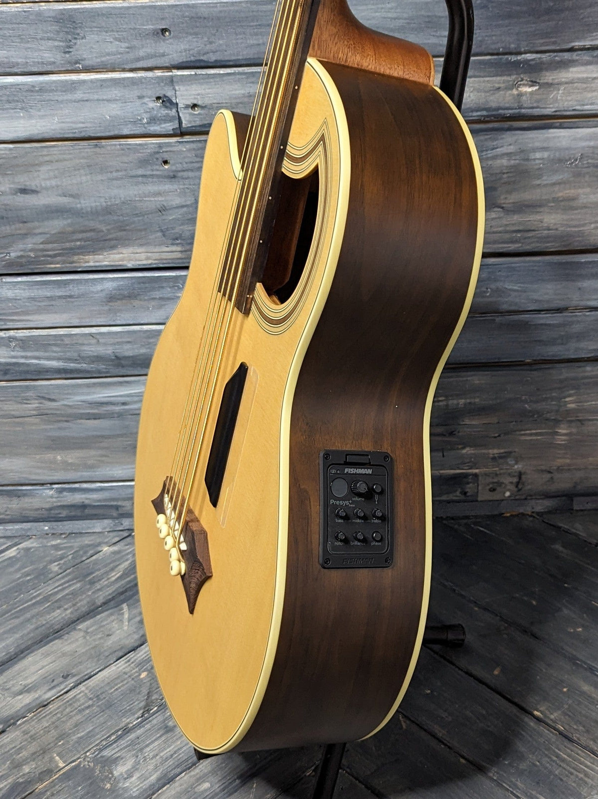 Warwick RockBass Left Handed bass side view of the body