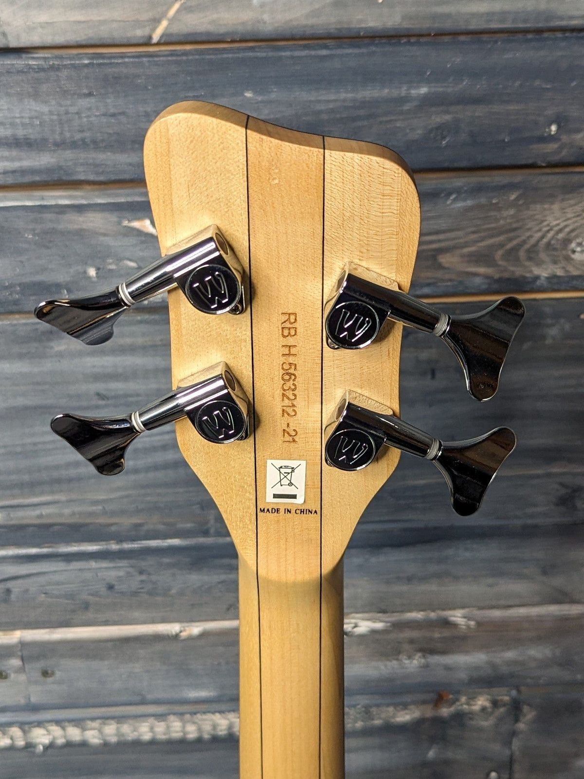 Warwick Left Handed RockBass Corvette back of the headstock