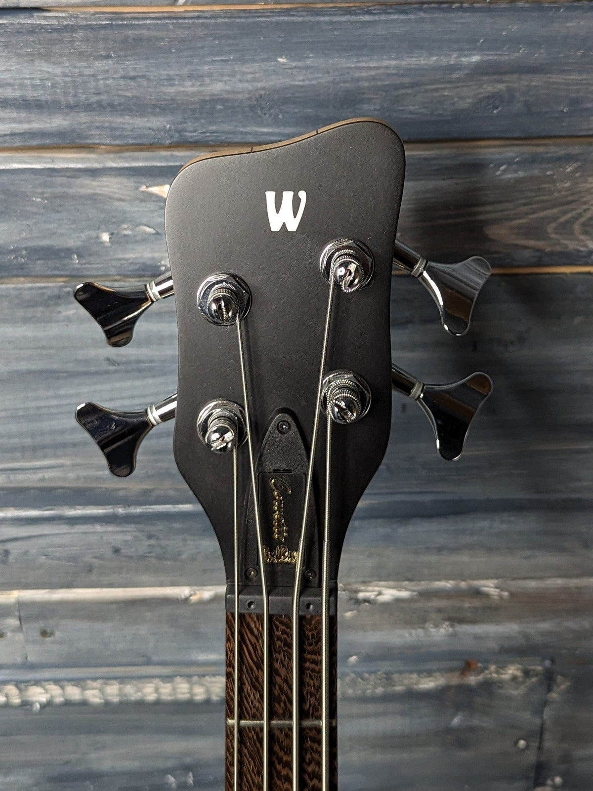 Warwick Left Handed RockBass Corvette front of the headstock