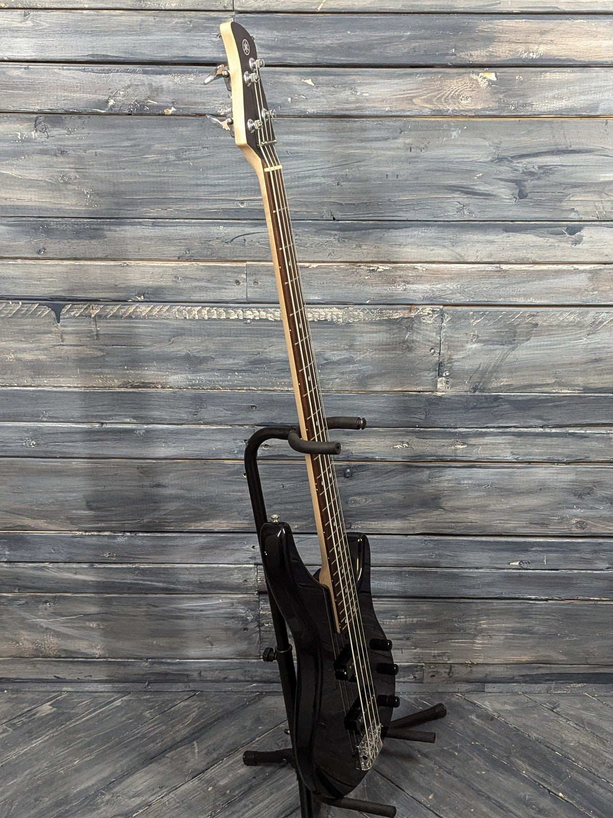 Used Yamaha TRBX174 full bass side view of the guitar