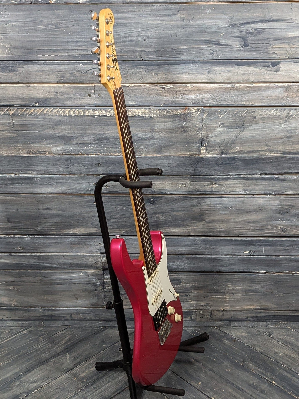 Used Yamaha Pacifica 912 full bass side view of the guitar