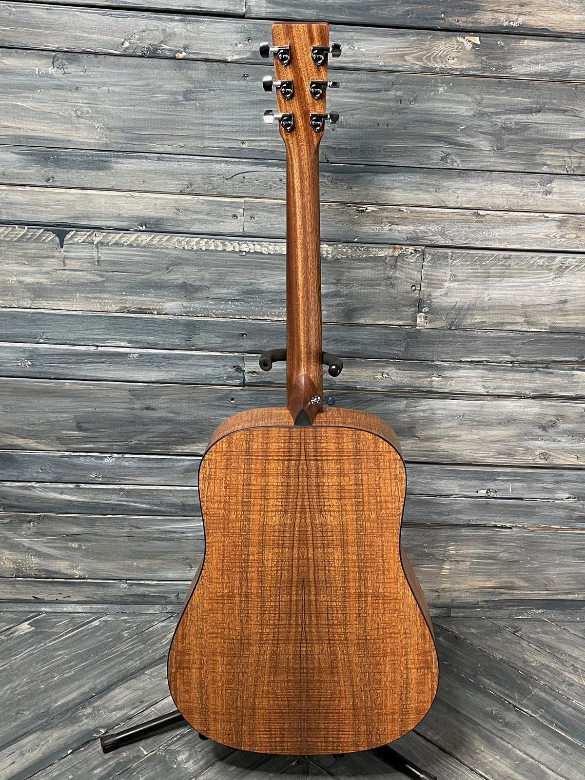 Martin Left Handed D-X2E full view of back of guitar