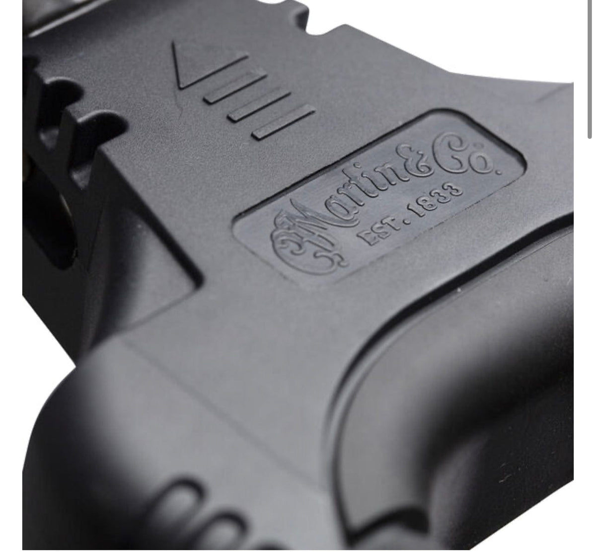 close up of Martin label