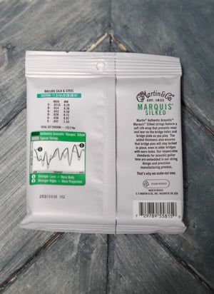 Martin MA130S Marquis Silked Silk and Steel Authentic Acoustic Guitar Strings Silk and Steel back of packaging