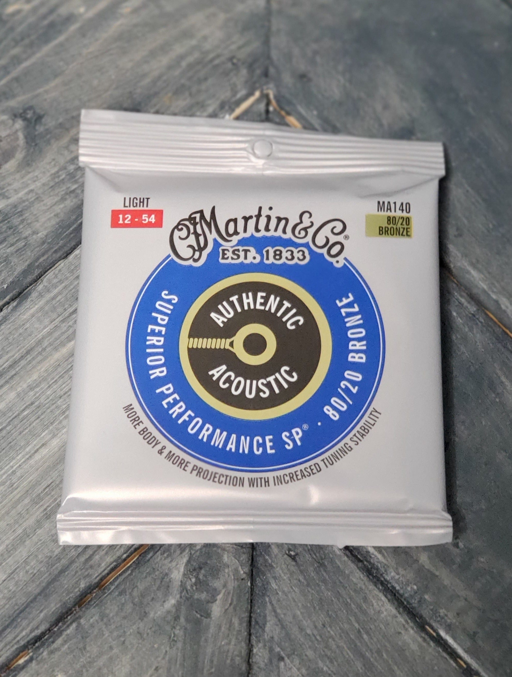 C.F. Martin Guitars Strings Martin MA140 Authentic Acoustic Superior Performance 80/20 Bronze Guitar Strings - .012-.054 Light