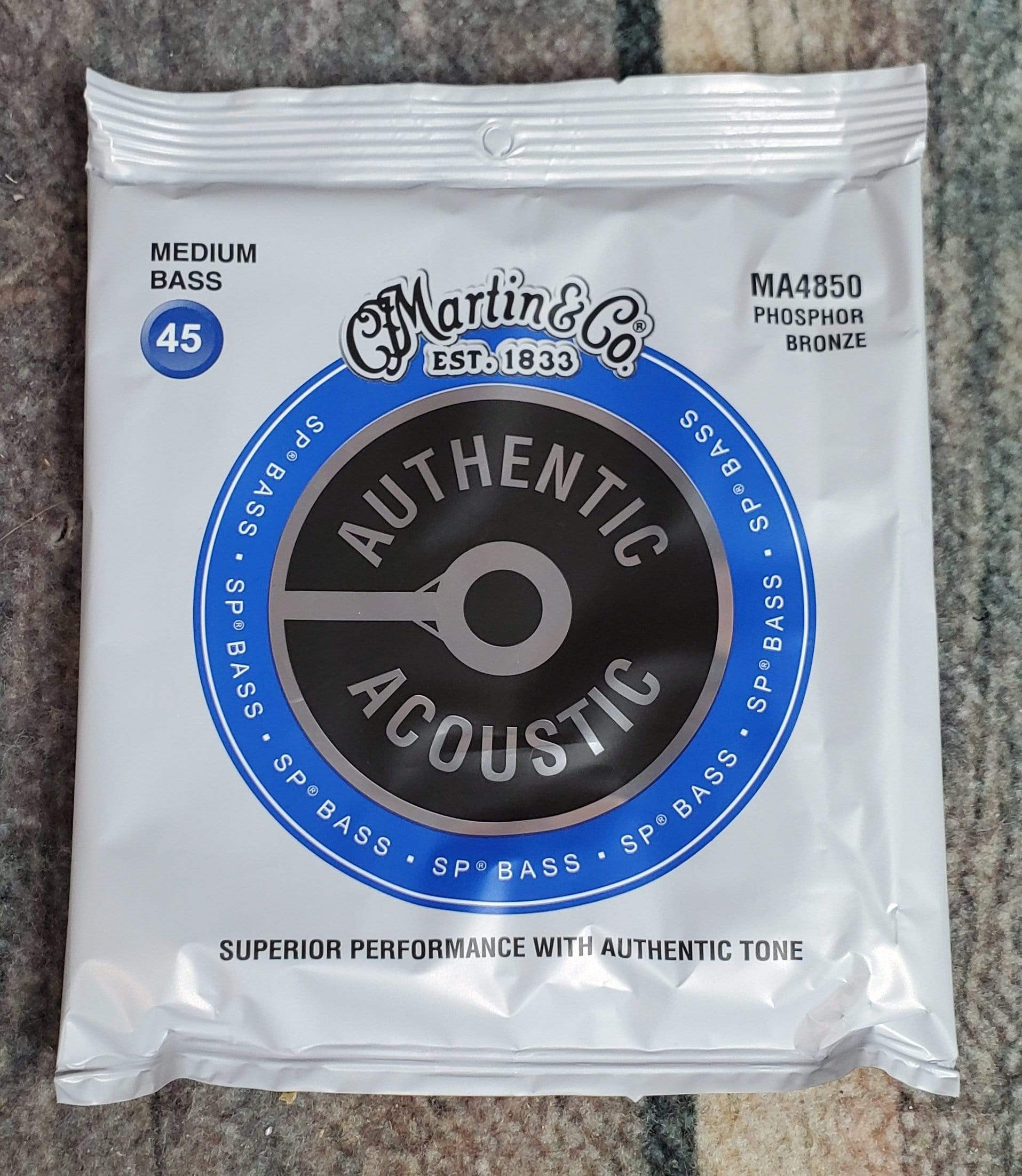 Martin MA4850 Phosphor Bronze Acoustic Bass Strings front of packaging
