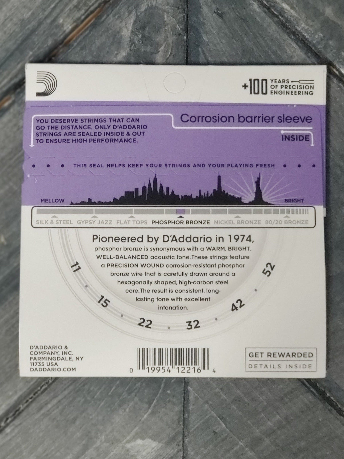 D'Addario EJ26 Custom Light Gauge Acoustic Guitar Strings Adirondack Guitar