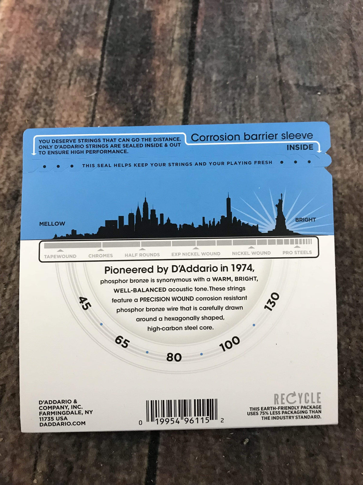 D'Addario Acoustic Guitar Strings D'Addario EPBB170-5 45-130 Phosphor Bronze 5-String Long Scale Acoustic Bass Strings