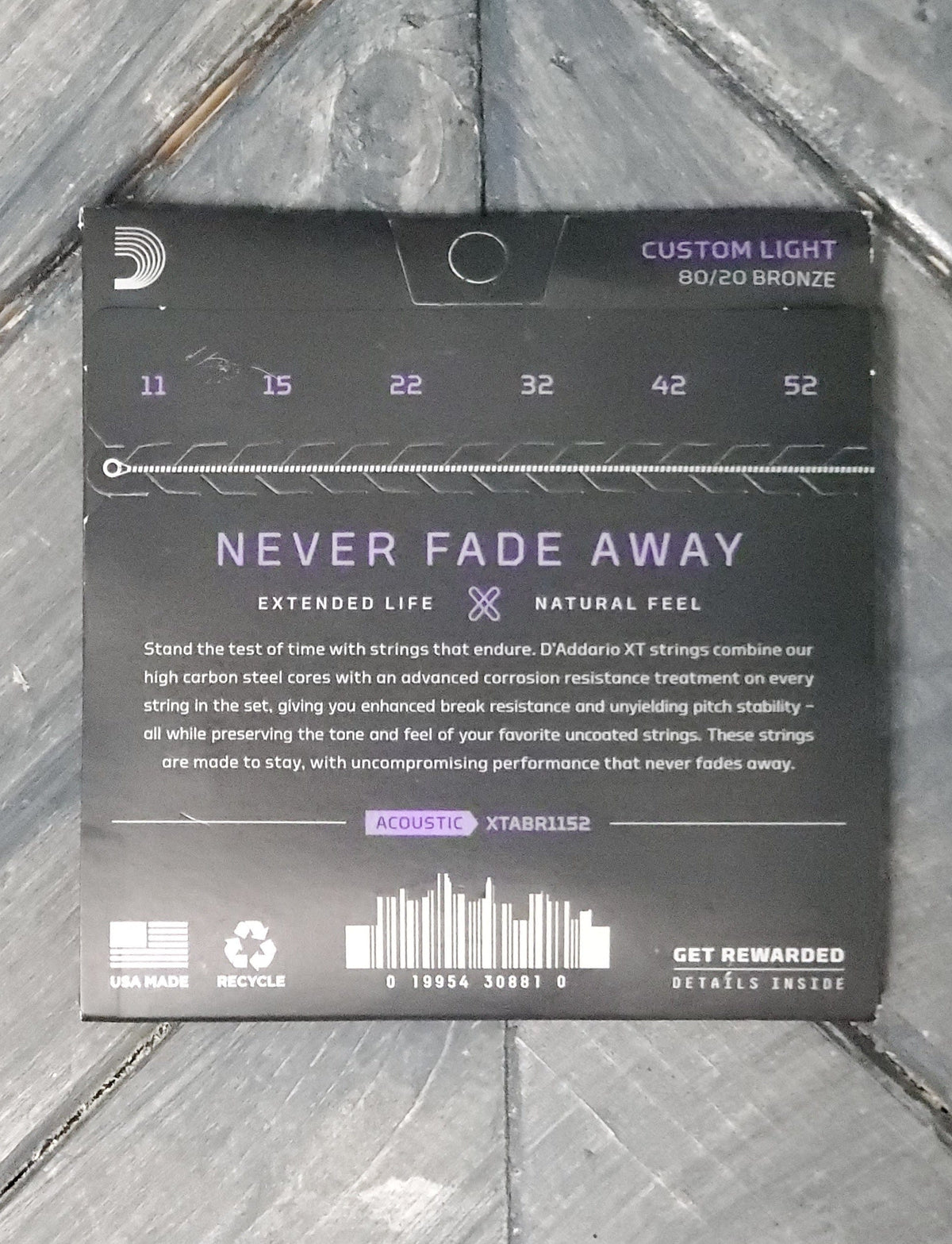 D'Addario Acoustic Guitar Strings D'Addario XTABR 11-52 80/20 Bronze Acoustic Guitar String