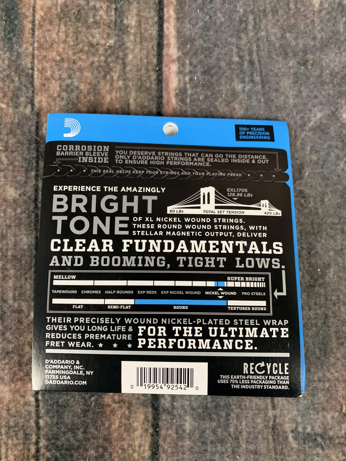 D'Addario Bass Strings D'Addario EXL170S Light 45-100 Nickel Wound 4 String Short Scale Bass Guitar Strings