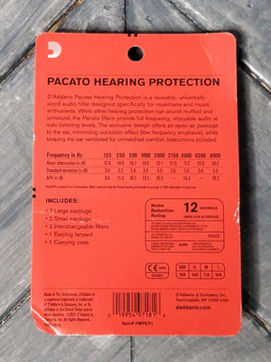 D'Addario Ear Plugs D'Addario Planet Waves Pacato Hearing Protection Ear Plugs