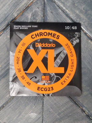 D'Addario Electric Guitar Strings D'Addario ECG23 Chromes Flatwound Extra Light 10-48 Electric Guitar Strings