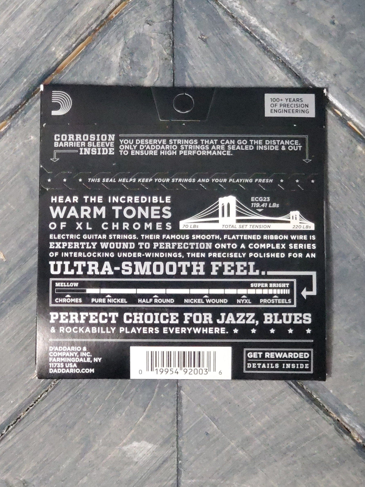 D'Addario Electric Guitar Strings D'Addario ECG23 Chromes Flatwound Extra Light 10-48 Electric Guitar Strings