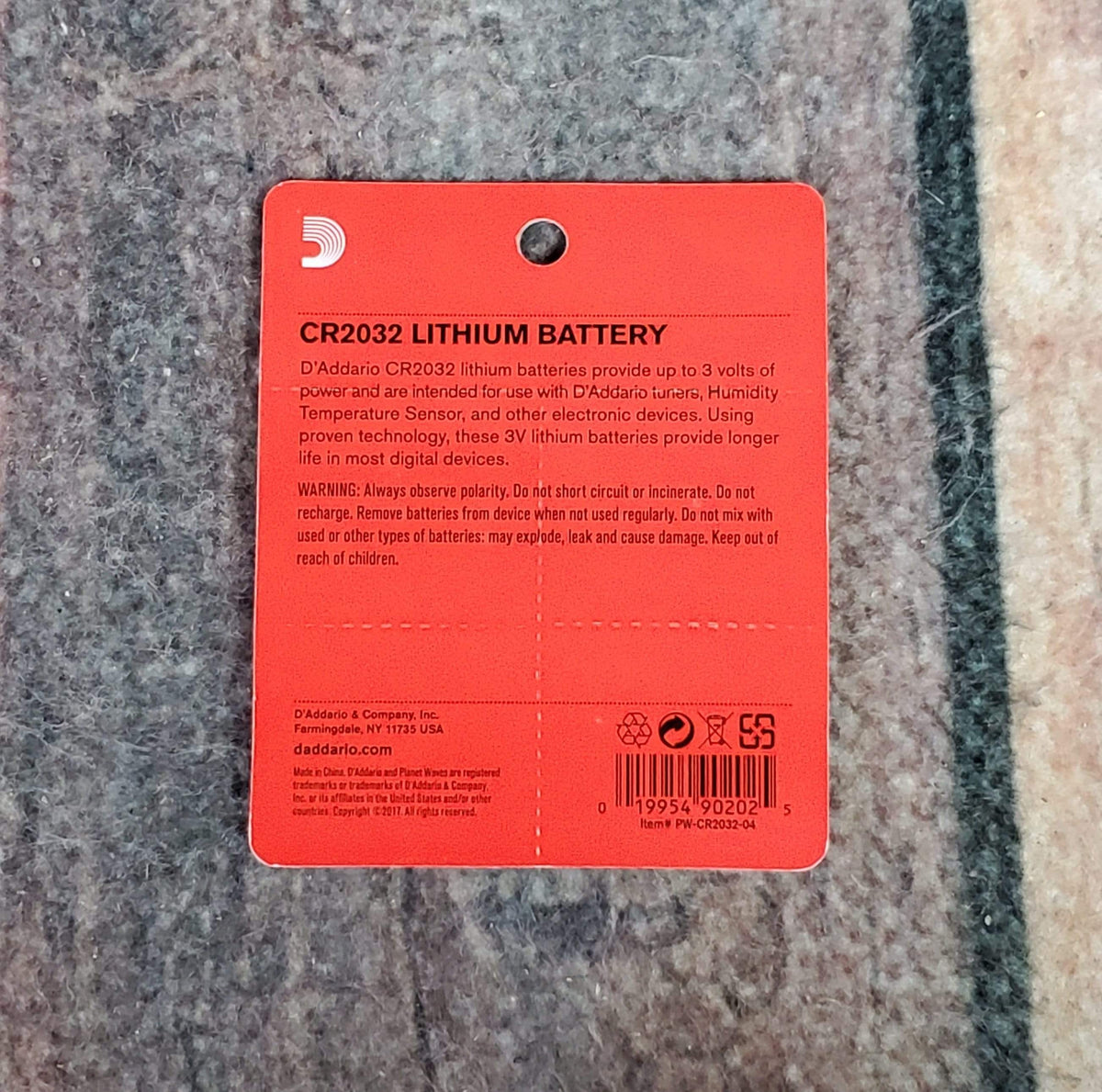 D'Addario Parts D'Addario CR2032 Lithium Battery, 4-pack