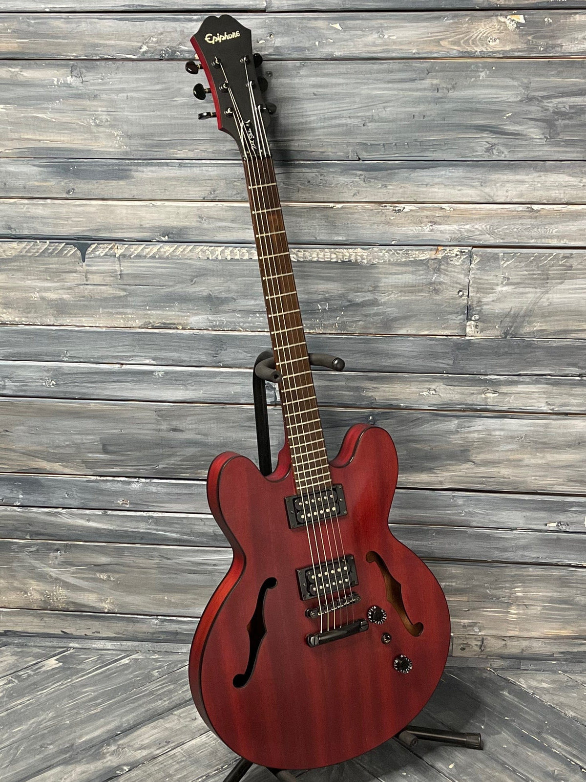 Epiphone Electric Guitar Used Epiphone 2005 Dot Studio Semi-Hollow Electric Guitar with Gig Bag- Worn Cherry