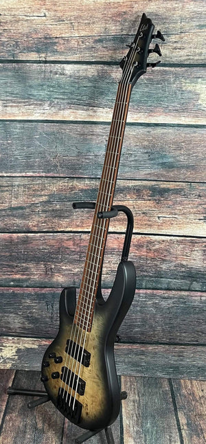 ESP/LTD Electric Bass ESP/LTD Left Handed D-5 5-String Electric Bass Guitar - BLACK NATURAL BURST SATIN