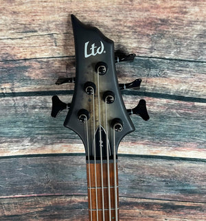 ESP/LTD Electric Bass ESP/LTD Left Handed D-5 5-String Electric Bass Guitar - BLACK NATURAL BURST SATIN