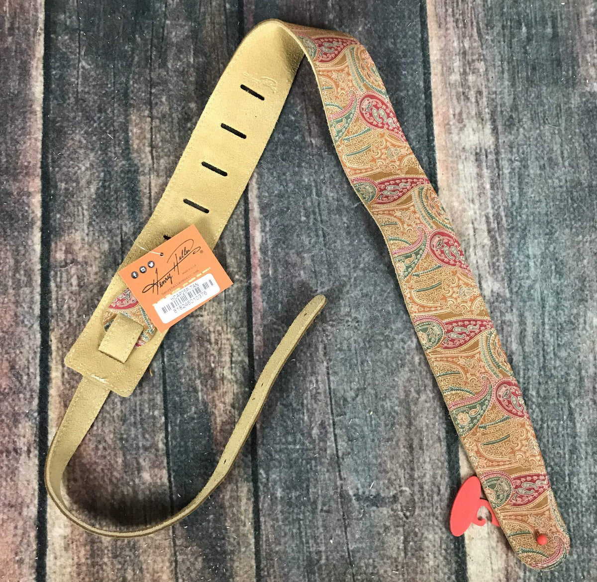 Henry Heller Strap Henry Heller HCAPP25P-TAN 2.5" Adjustable Luxe Paisley Capri Tan Leather Strap