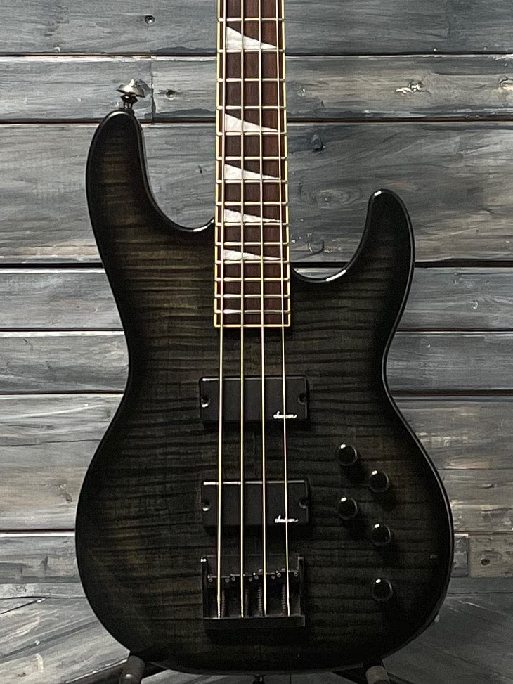 Jackson Electric Bass Used Jackson Active 4 String Electric Bass with Gig Bag- Flame Black