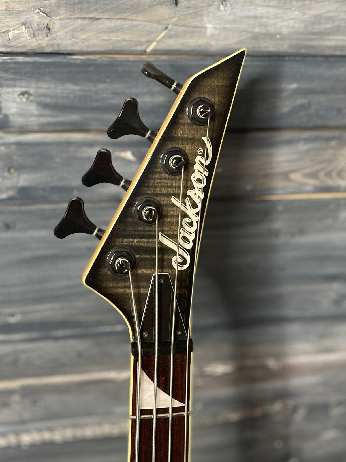 Jackson Electric Bass Used Jackson Active 4 String Electric Bass with Gig Bag- Flame Black