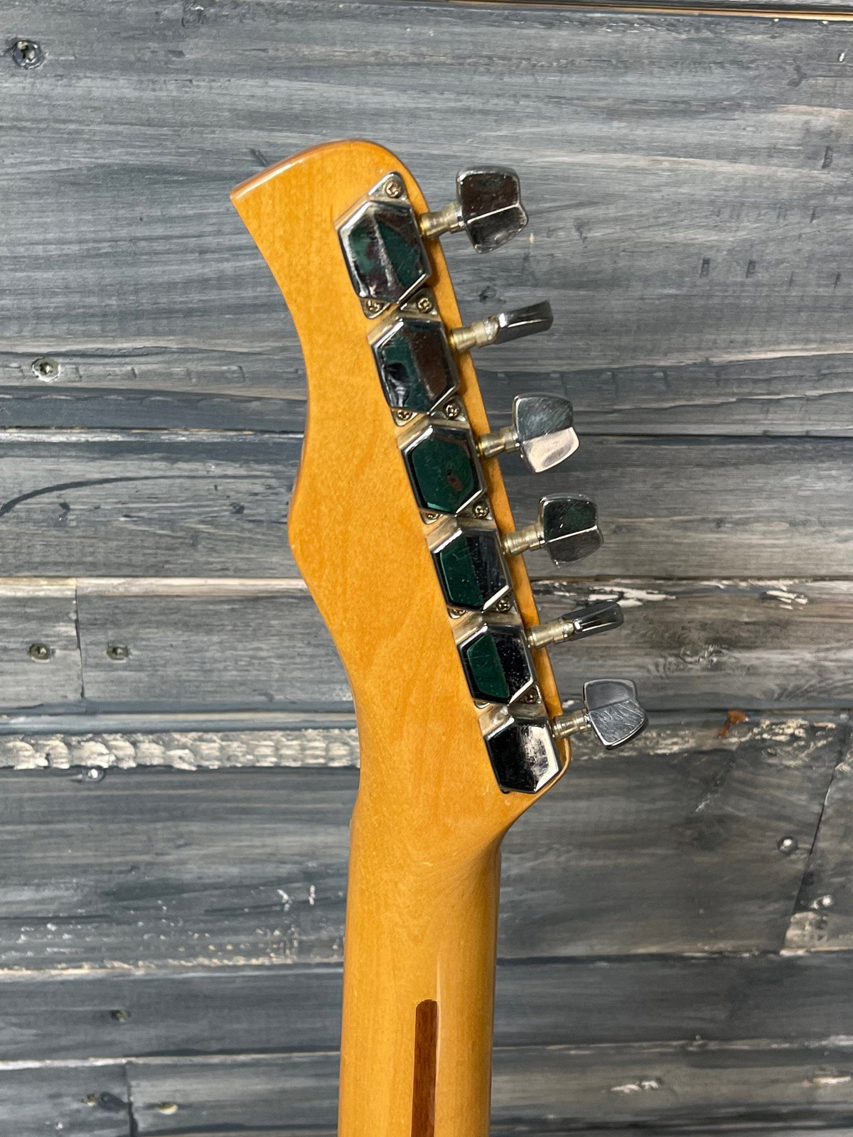 Used Lotus 80's MIJ HH Strat back of the headstock